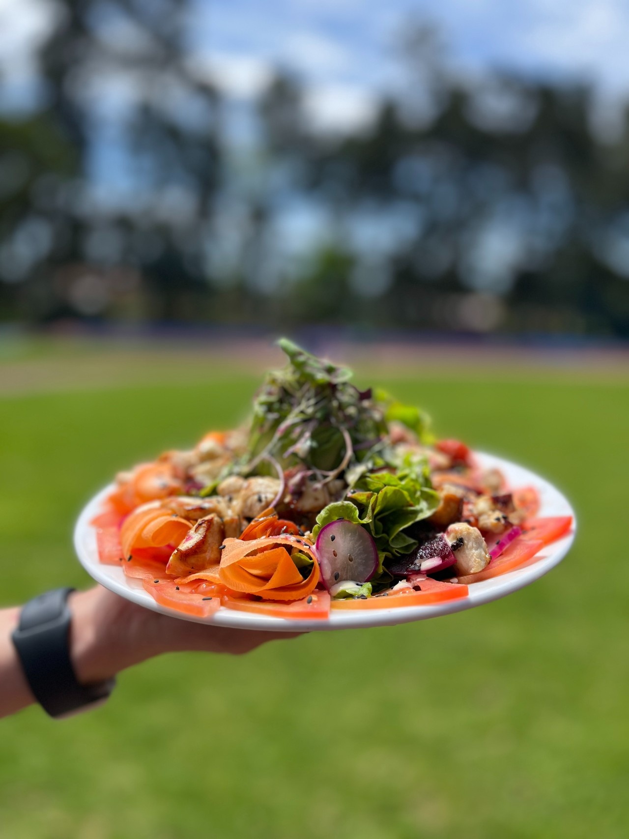 Plato de ensalada fresca en La Cantina del Club