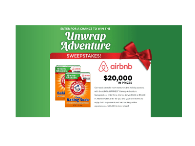 Arm & Hammer Unwrap Adventure Sweepstakes