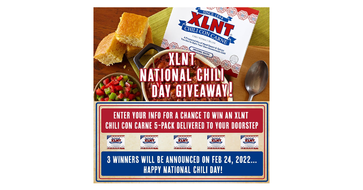 XLNT Foods National Chili Day Giveaway