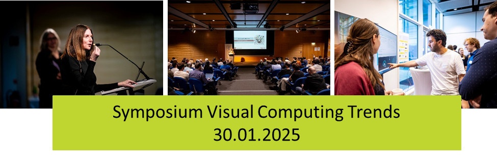 Bild: Drei Fotos vom Symposium Visual Computing Trends 2025