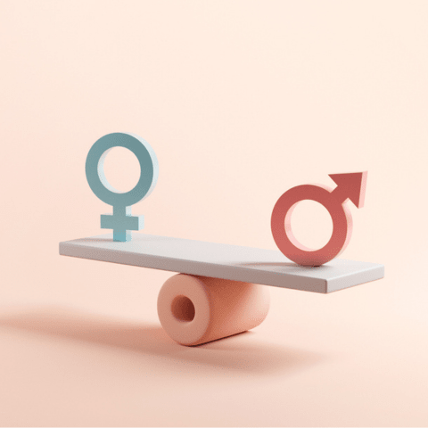 Gender symbols for male and female balancing