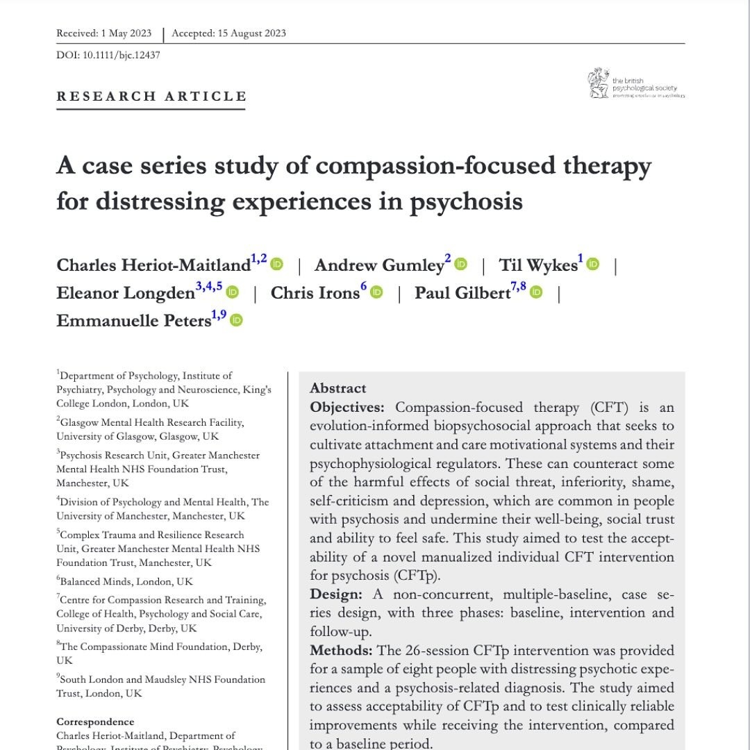 CFT for distressing experiences in psychosis