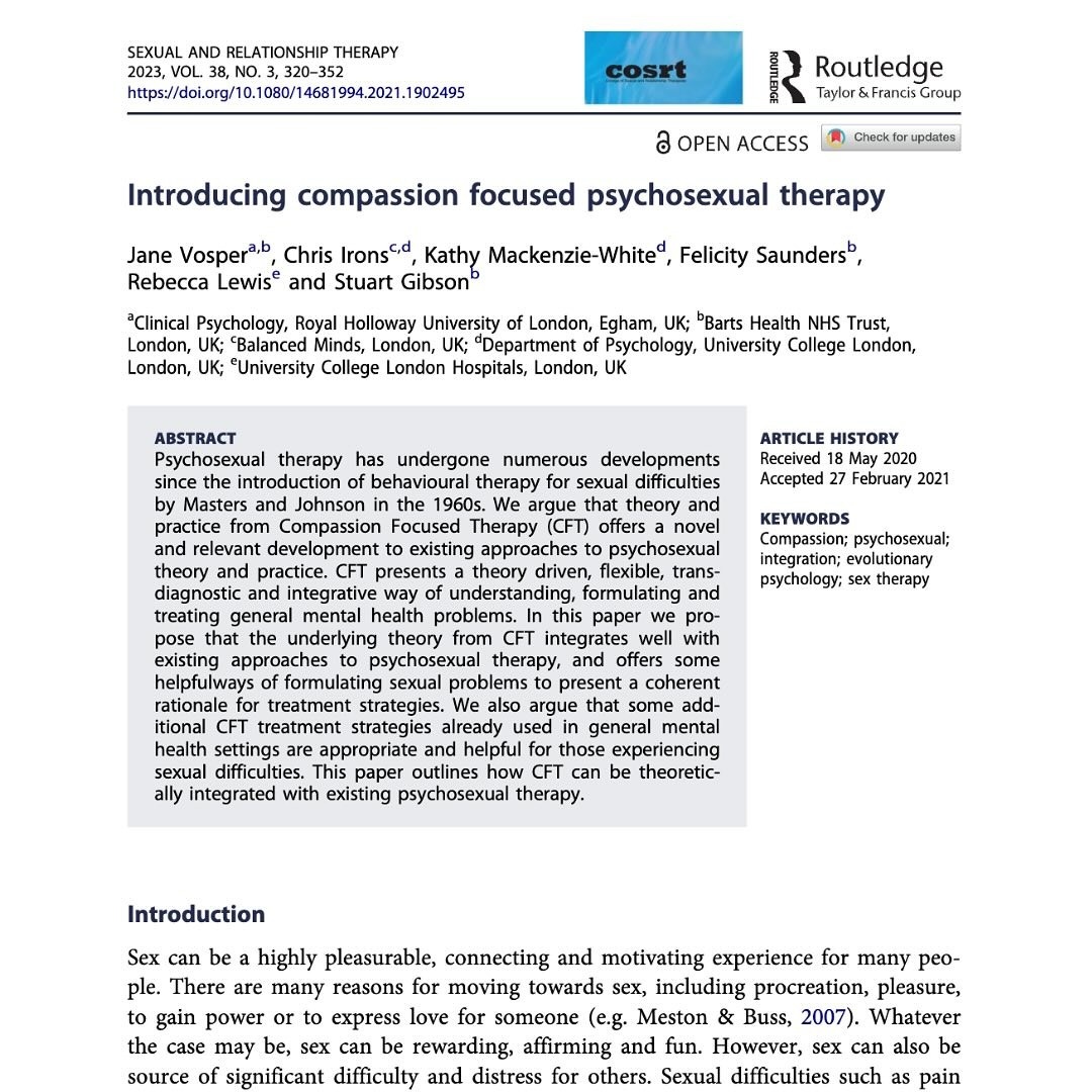 Compassion focused psychosexual therapy