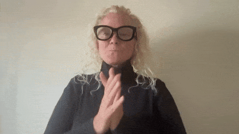 gif of DASL Sabrina Dennison signing for the ASL vlog for BLO's Macbeth.